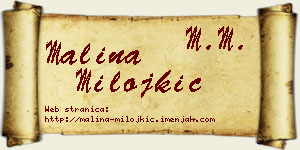 Malina Milojkić vizit kartica